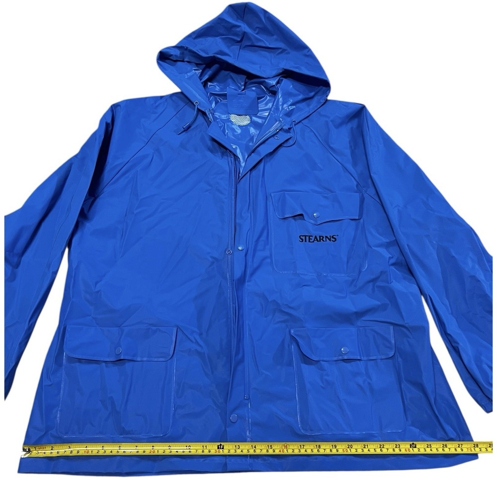Stearns Dry Wear Hooded Rain Coat & Pants Set Blue Waterproof XL Vented Pockets - Picture 13 of 16